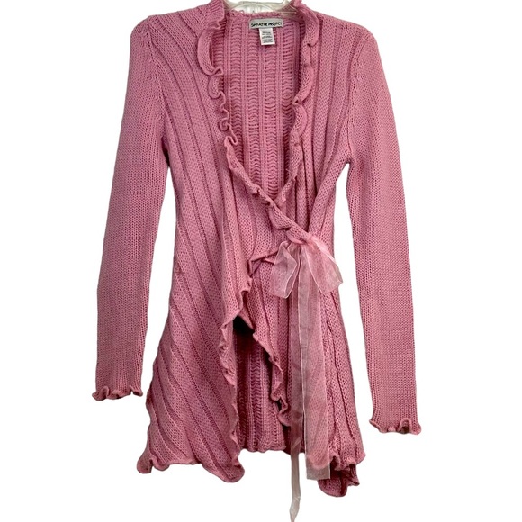 Sweater Project Pink Wrap Cardigan M - Picture 1 of 6